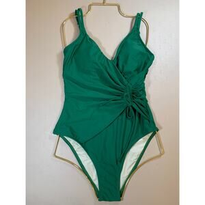 NWT Cupshe Green Ruched One Piece Bathing Suit Size Medium